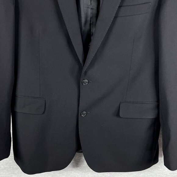 Batistini Mens 44L Black Single Breasted Blazer Italian Wool Sport Coat Timeless - Picture 8 of 16